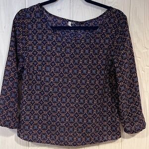 Japna Hand Made in India 3/4 length sleeve blouse Open Back Size medium